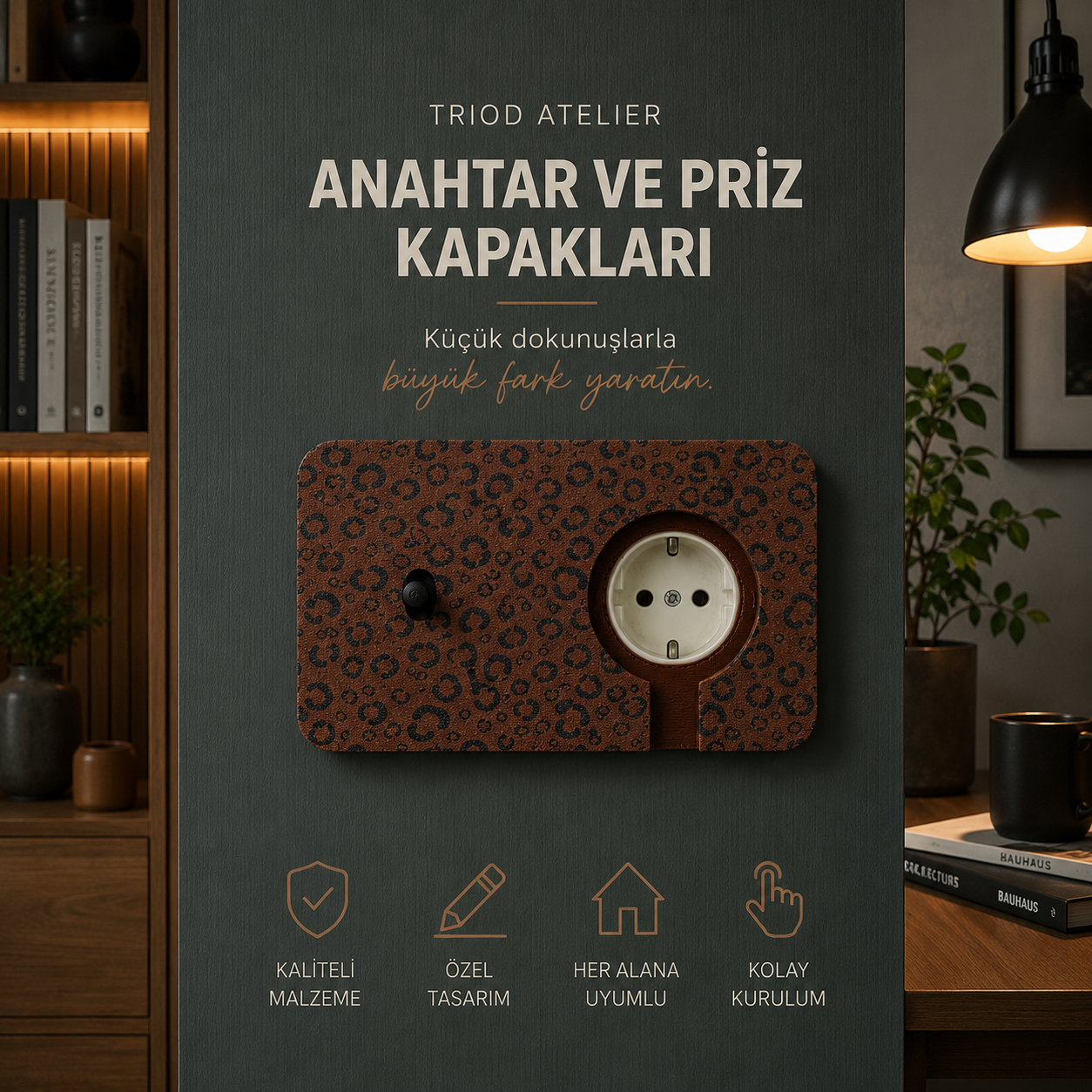 İkili Duvar Anahtar Priz Kaplamaları