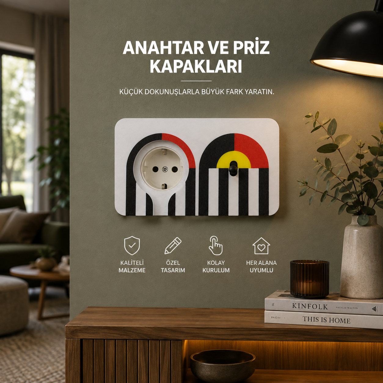 İkili Duvar Anahtar Priz Kaplamaları