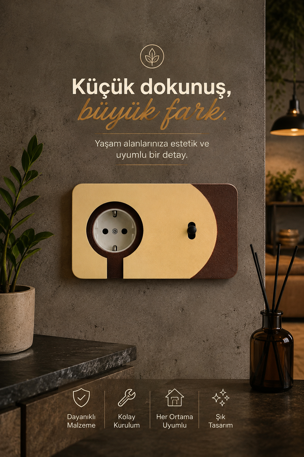İkili Duvar Anahtar Priz Kaplamaları