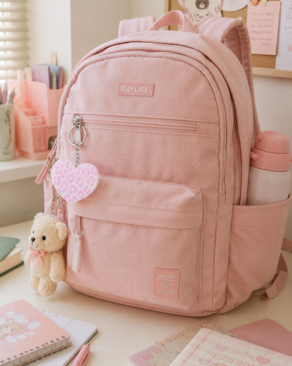 Simli Pembe Kalp - Açacaklı Anahtarlık