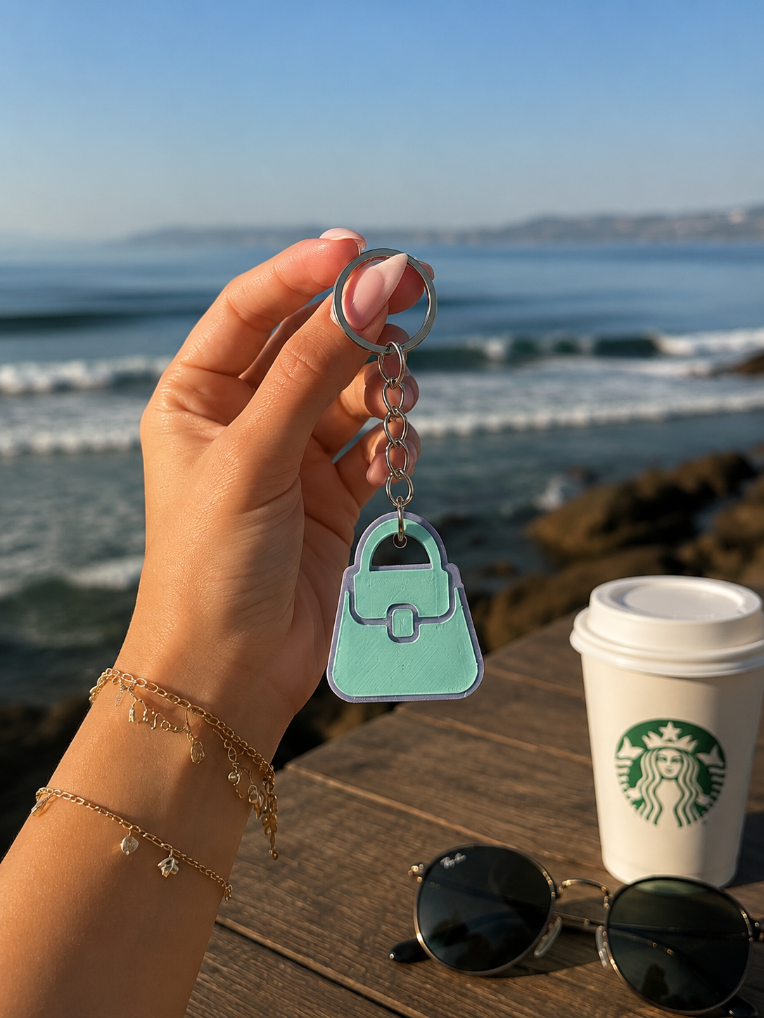 Blue Heart - Keychain with Bottle Opener