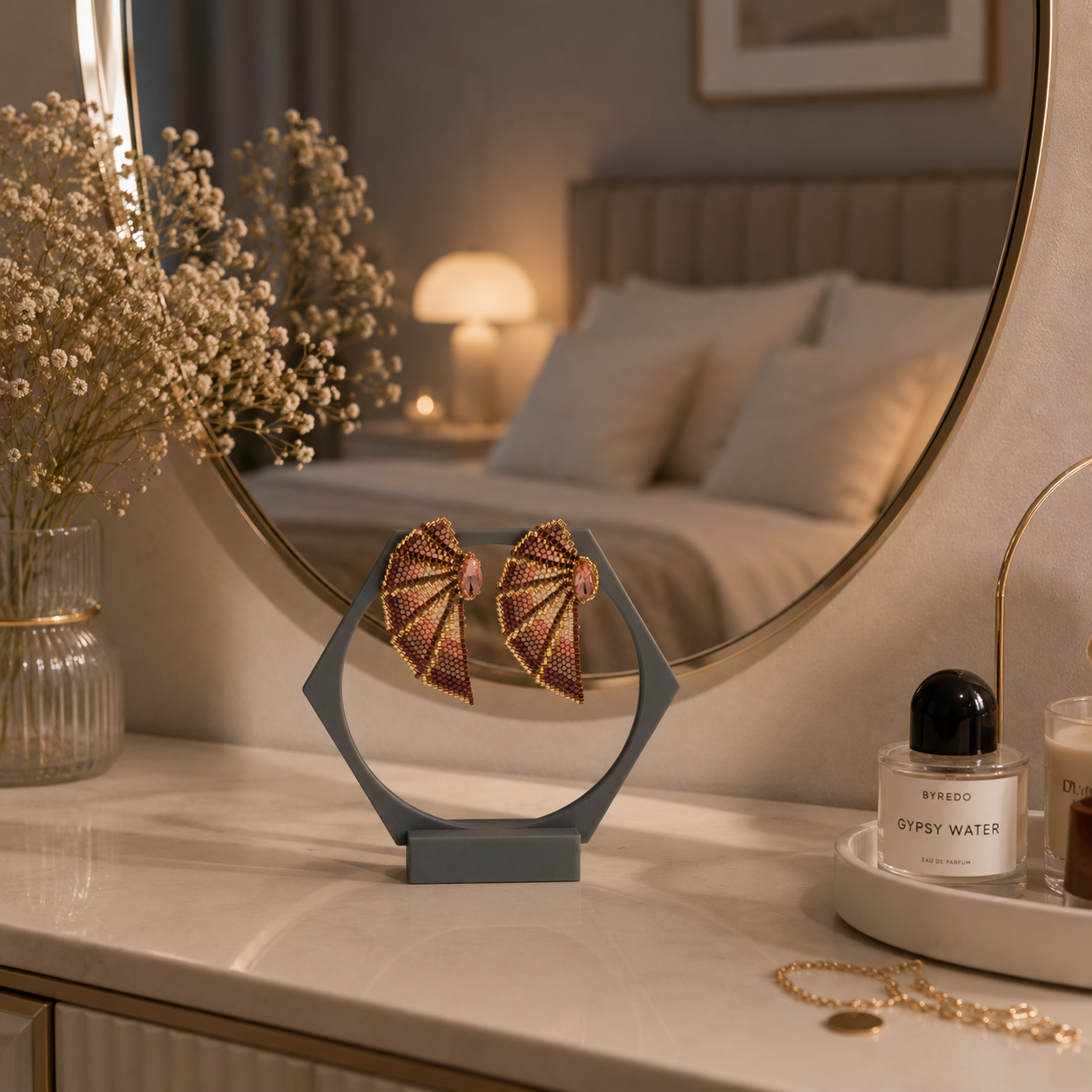 Minimalist Trio: 3'lü Dekoratif Takı ve Küpe Standı Seti